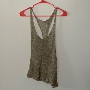 Free people gold tank top